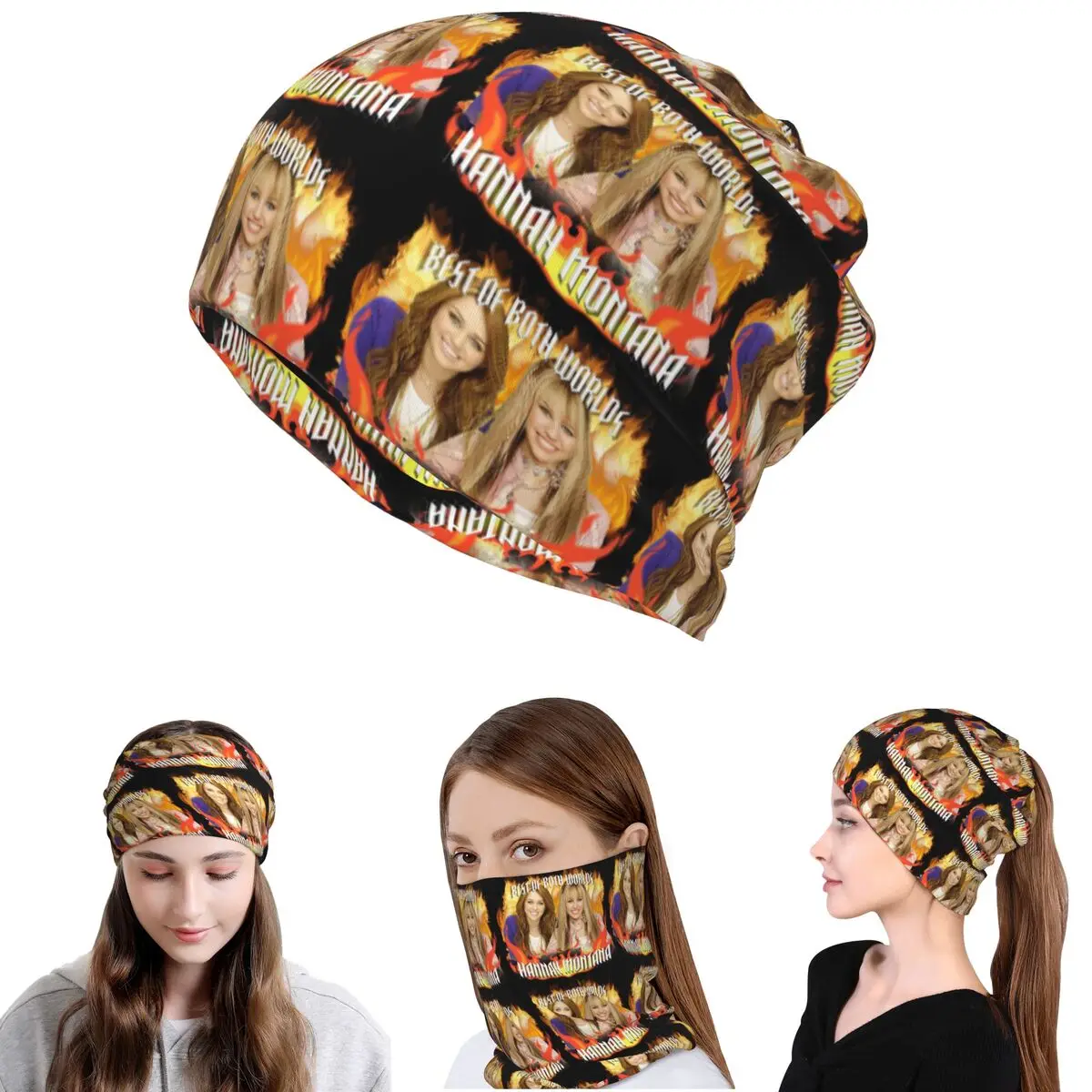 Hannah Montana Collage Bandana - Knit Beanie Hat Warm incelemesi ve fiyatı