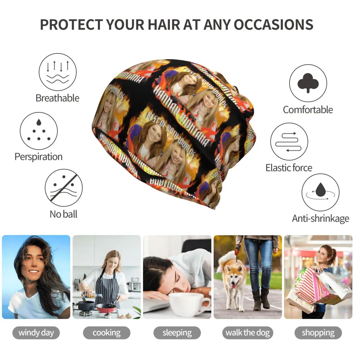 Hannah Montana Collage Bandana - Knit Beanie Hat Warm incelemesi ve fiyatı