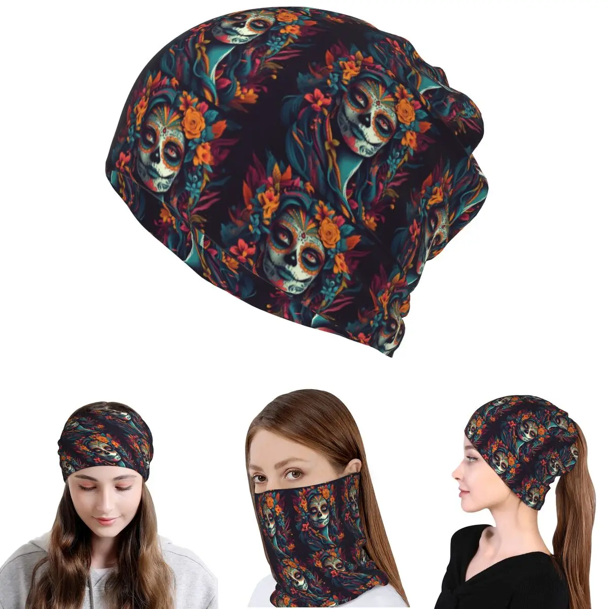 Mexican Catrina Girl Day Of Th - Knit Beanie Hat Warm incelemesi ve fiyatı
