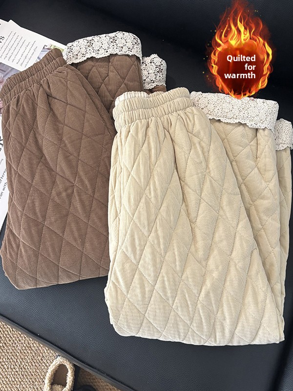 Artistic Lace Patchwork Cotton - Corduroy Pant Warm incelemesi ve fiyatı